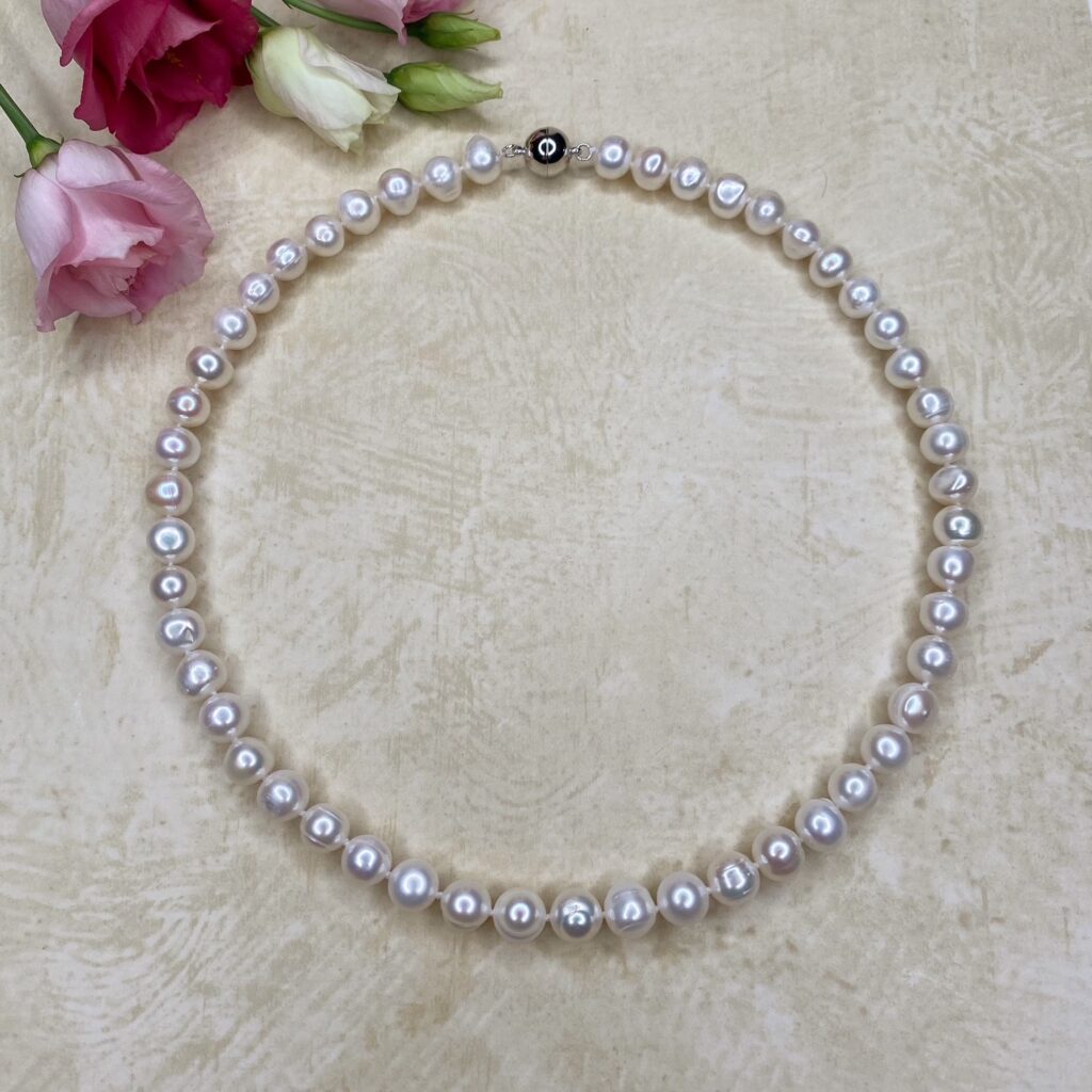 Timeless 9mm White Pearl Necklace - Claydon Estate